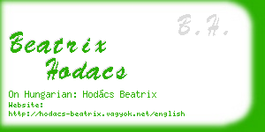 beatrix hodacs business card