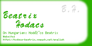 beatrix hodacs business card